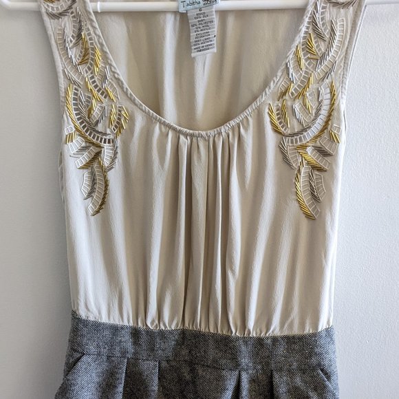 Anthropologie Tabitha Ivory Tweed Beaded HARBINGERS OF FALL Size 6 - Picture 2 of 4